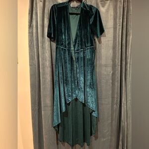 Lulu's Teal High Low Velvet Dress